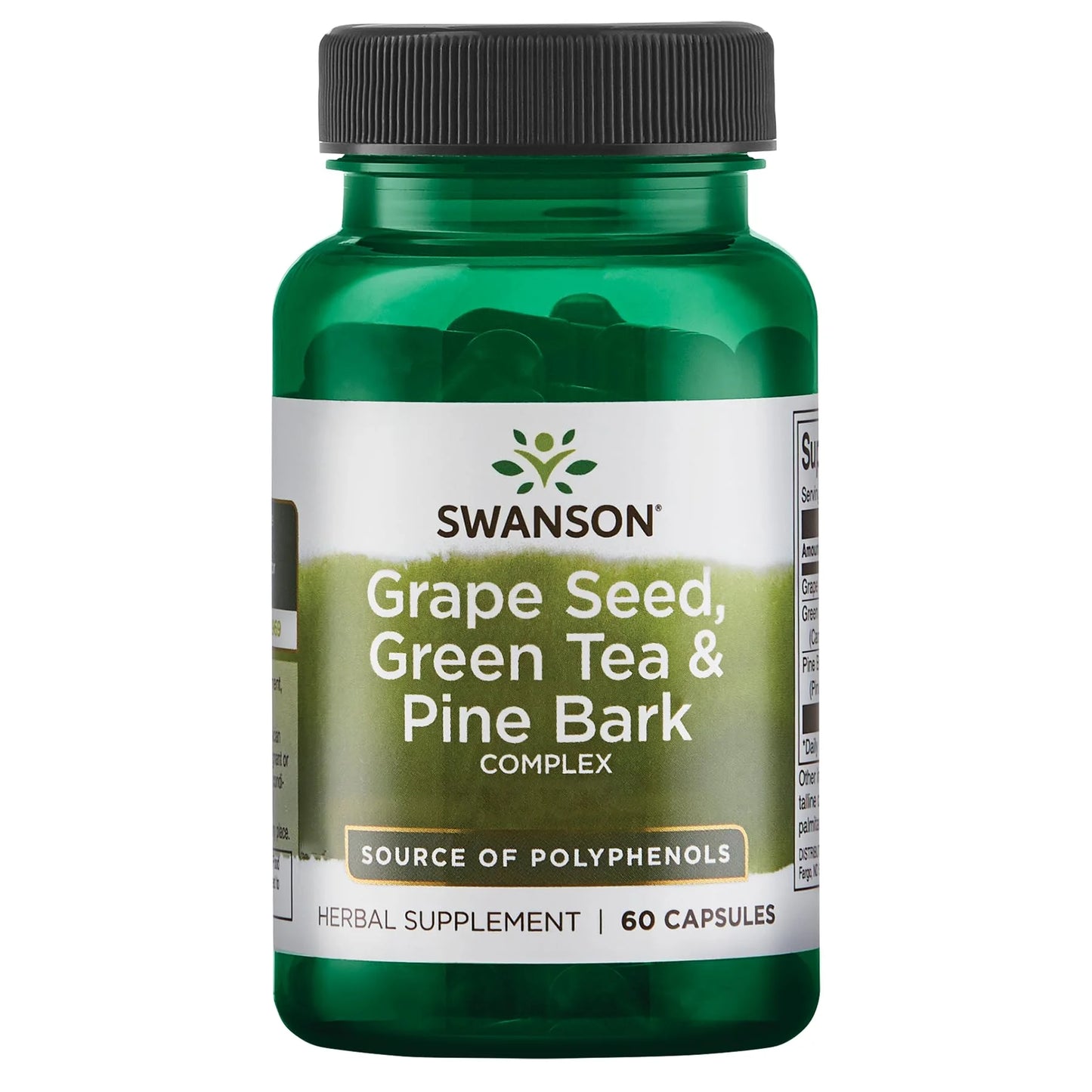 Swanson Grape Seed Green Tea & Pine Bark Complex Heart Cardiovascular Immune Support Health Antioxidant Healthy Blood Pressure Support Polyphenols OPCS Herbal Supplement 60 Capsules (Caps)