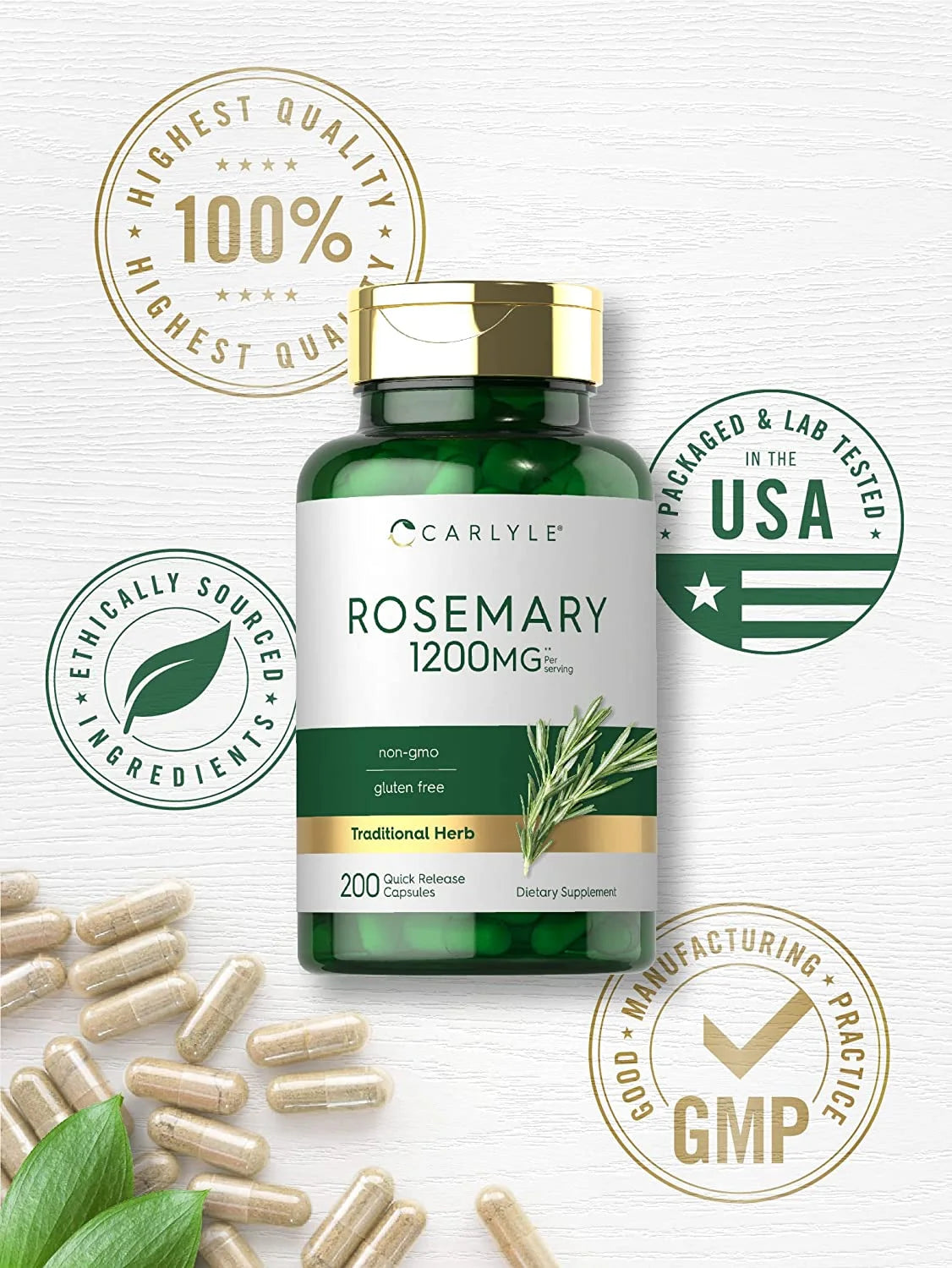 Rosemary Extract | 1200Mg | 200 Capsules | by