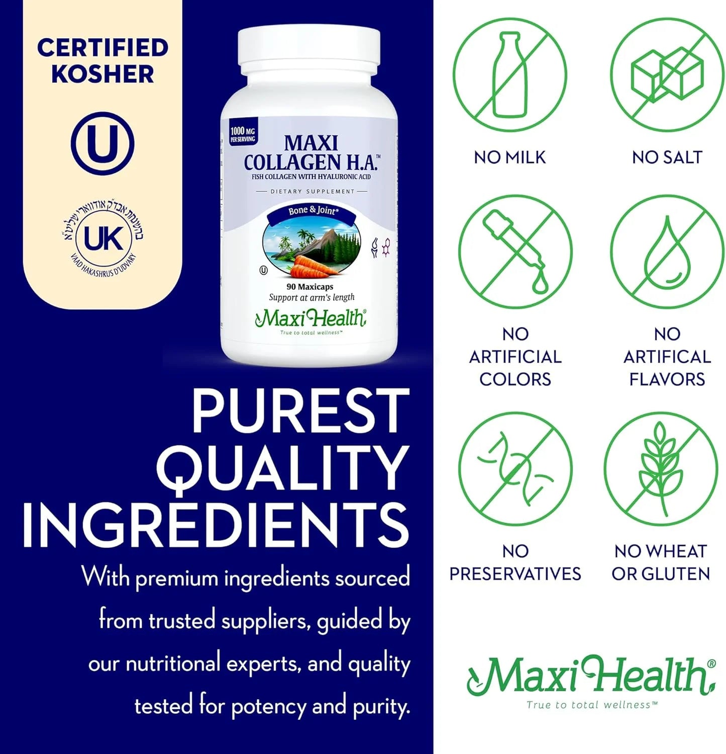 Marine Collagen with Hyaluronic Acid – Joint, Bone & Skin Support – 90 Capsules