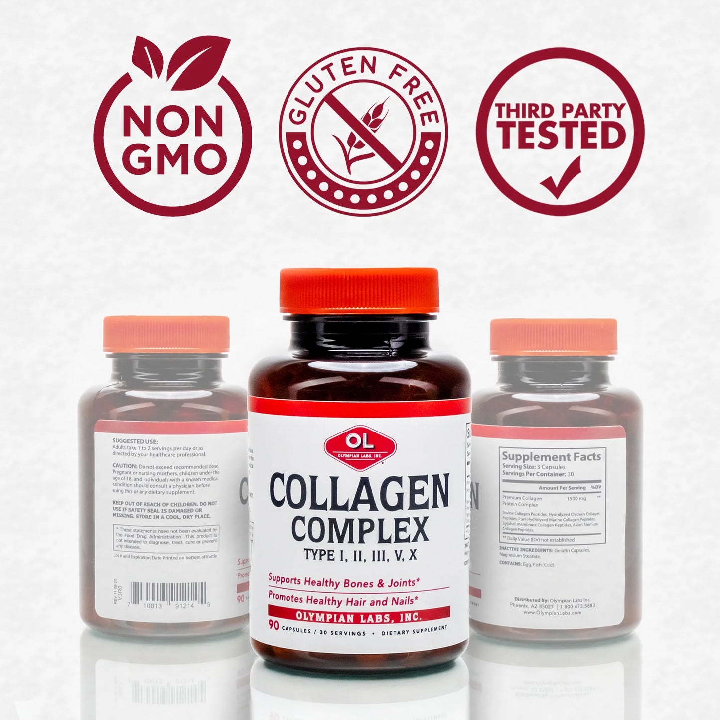 Collagen Complex Type I, Ii, Iii, V, X 90 Caps