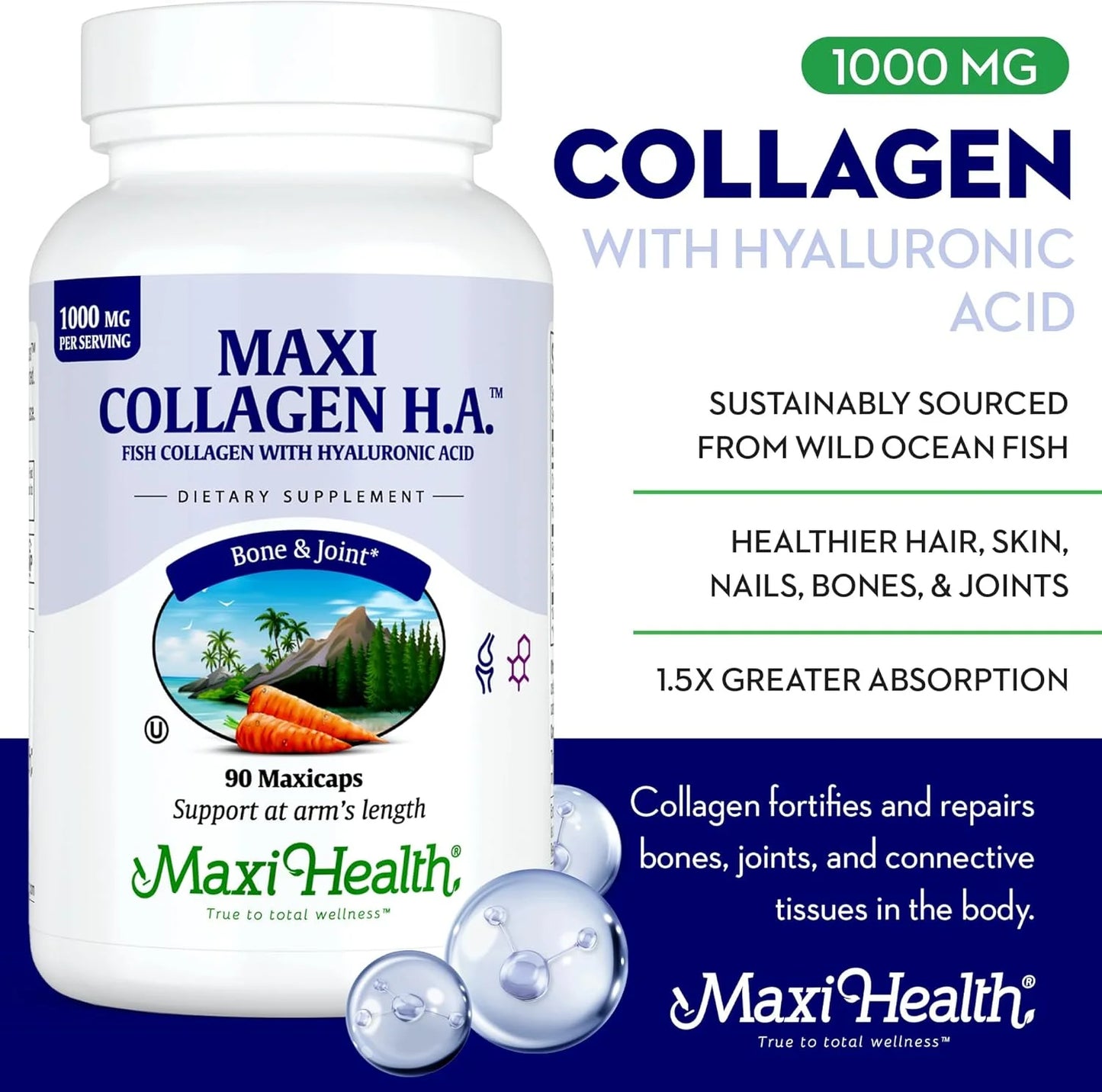 Marine Collagen with Hyaluronic Acid – Joint, Bone & Skin Support – 90 Capsules