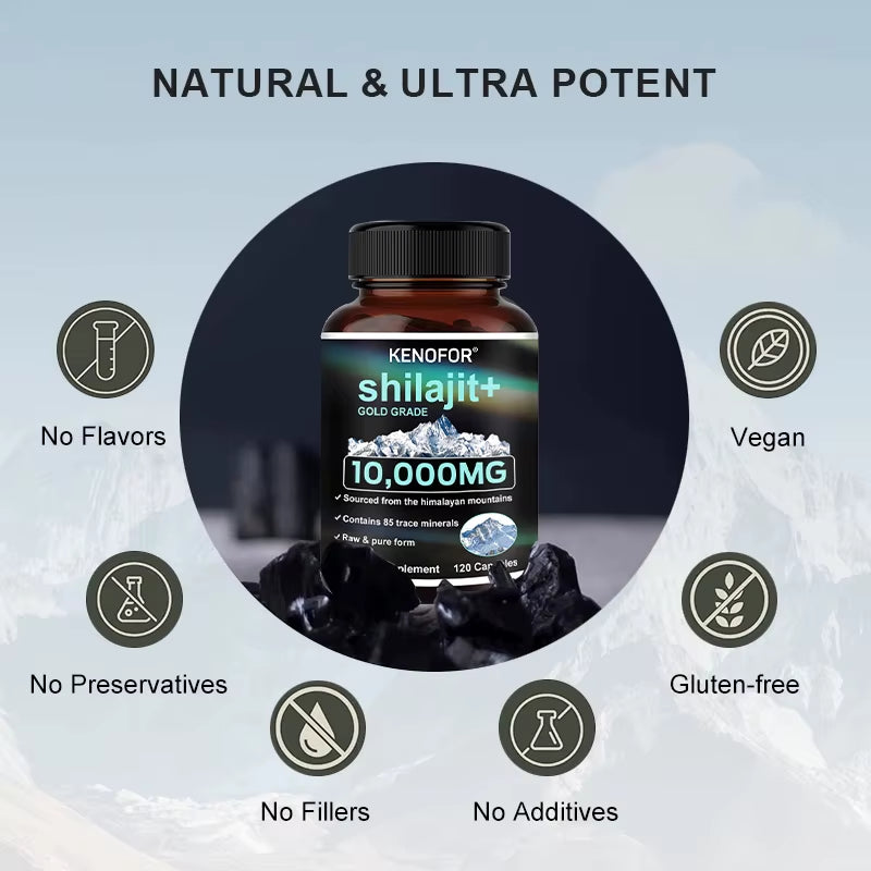 Himalaya Original Pure Shilajit Capsules, Naturally Enriched with Fulvic Acid and over 85 Trace Minerals, Gluten Free Supplement