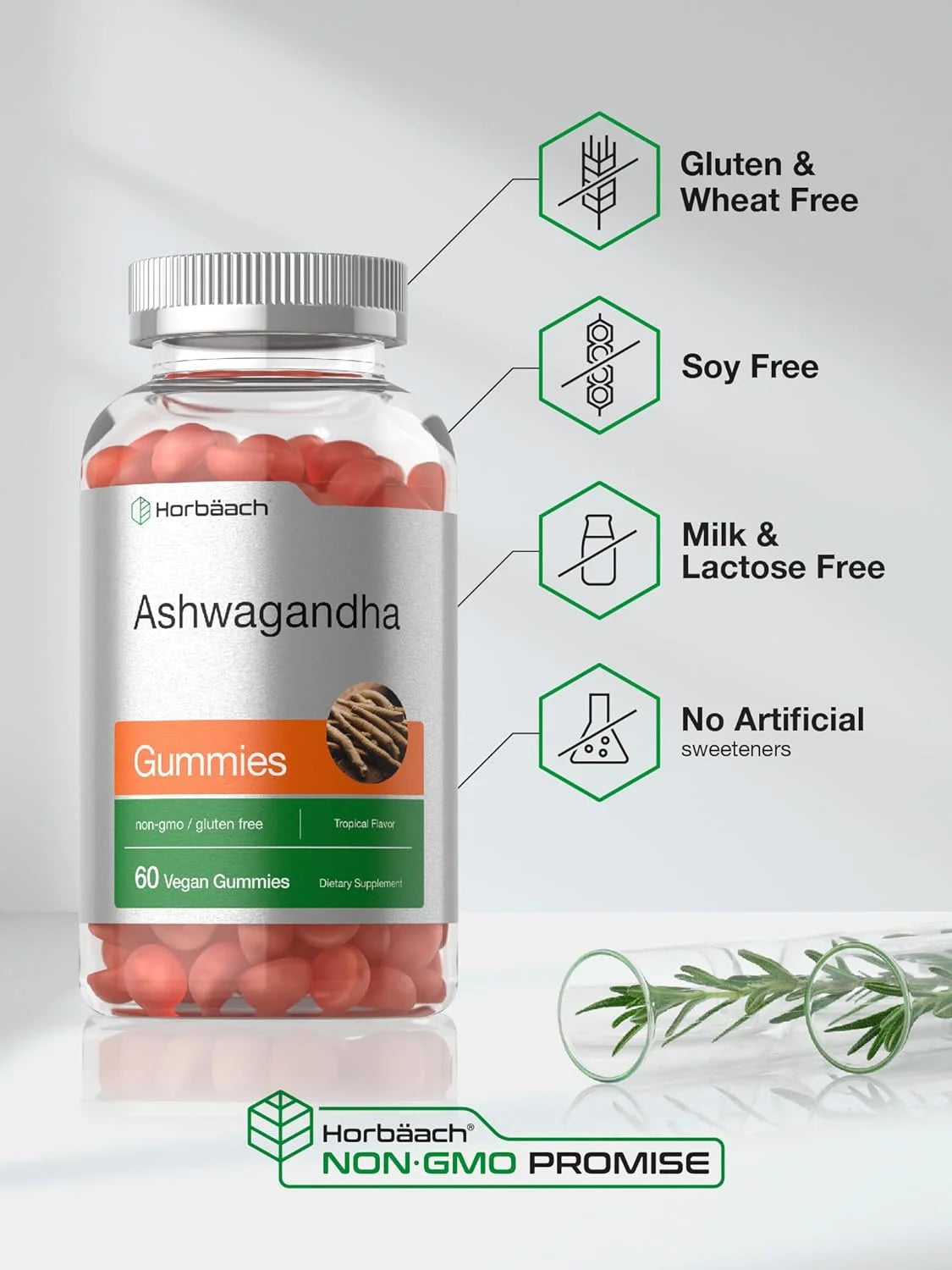 Ashwagandha Gummies | 60 Count | Tropical Flavor | Vegan Formula | by