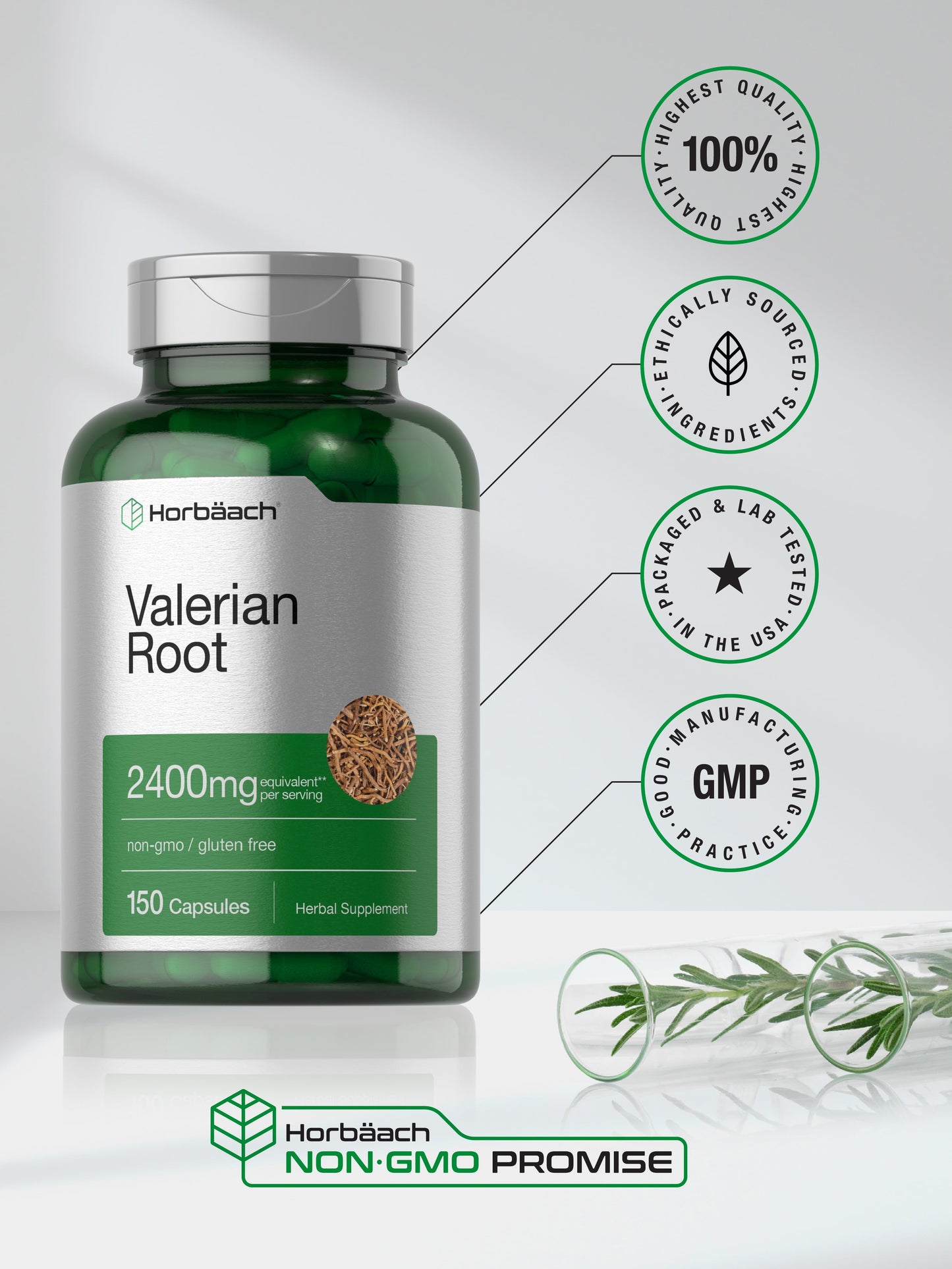 Valerian Root Capsules 2400Mg | 150 Count | Root Extract Supplement | Non-Gmo, Gluten Free | by