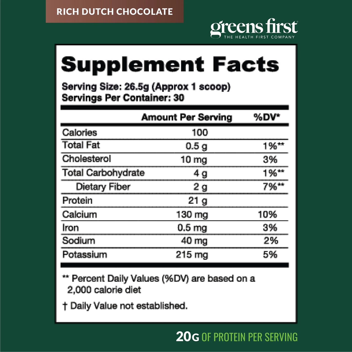 Dream Protein Powder Whey - 20G Protein per Serving - Hormone-Free with Prebiotics - Non-Gmo - No Artificial Sweeteners/Msg/Aspartame (Rich Dutch Chocolate, 28.04 Oz)