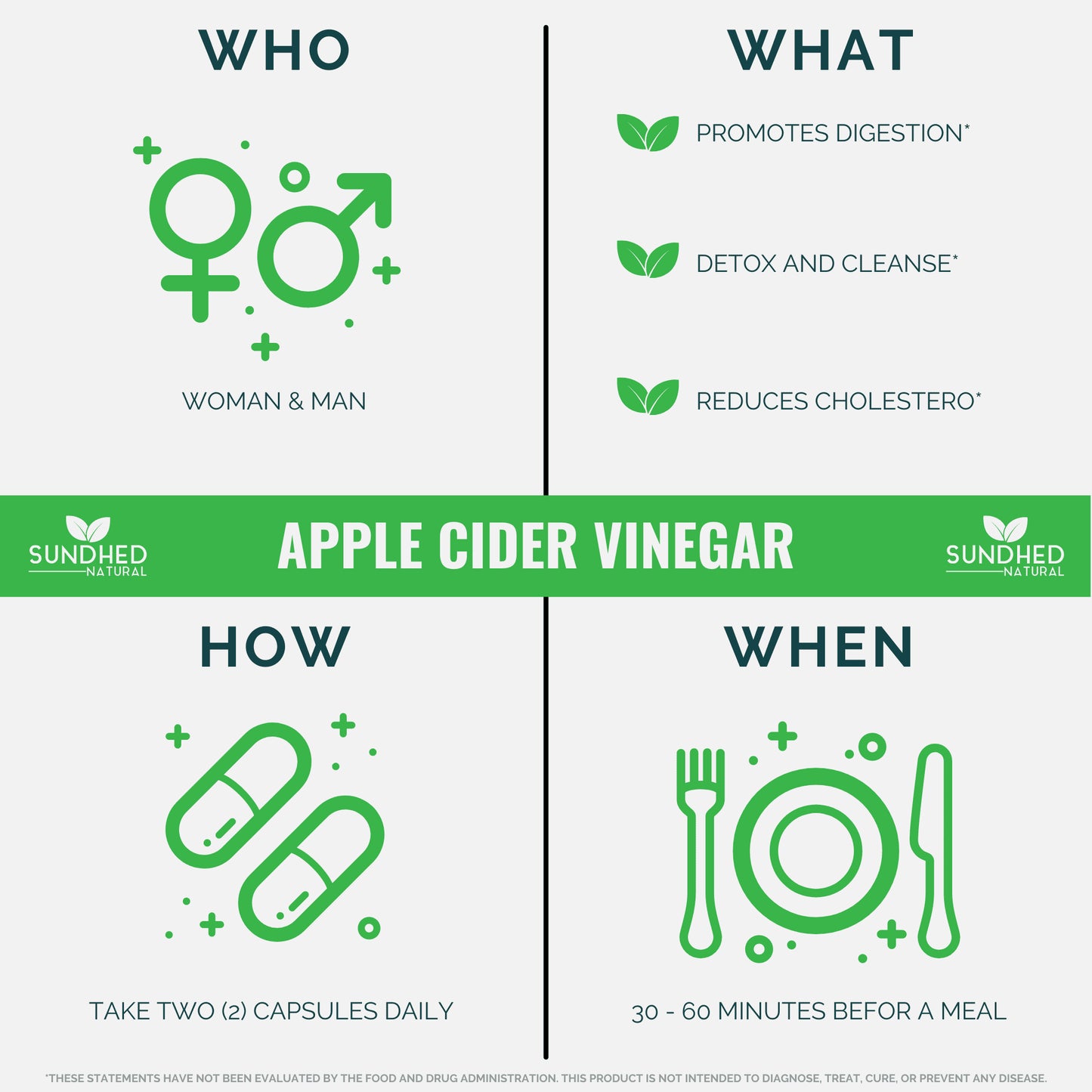 Pure Apple Cider Vinegar - 1250Mg Natural Detox Cleanse, Appetite Suppressant & Bloating Relief, Supports Blood Sugar & Immune System, Assists Weight Loss and Digestion, Fat Burner