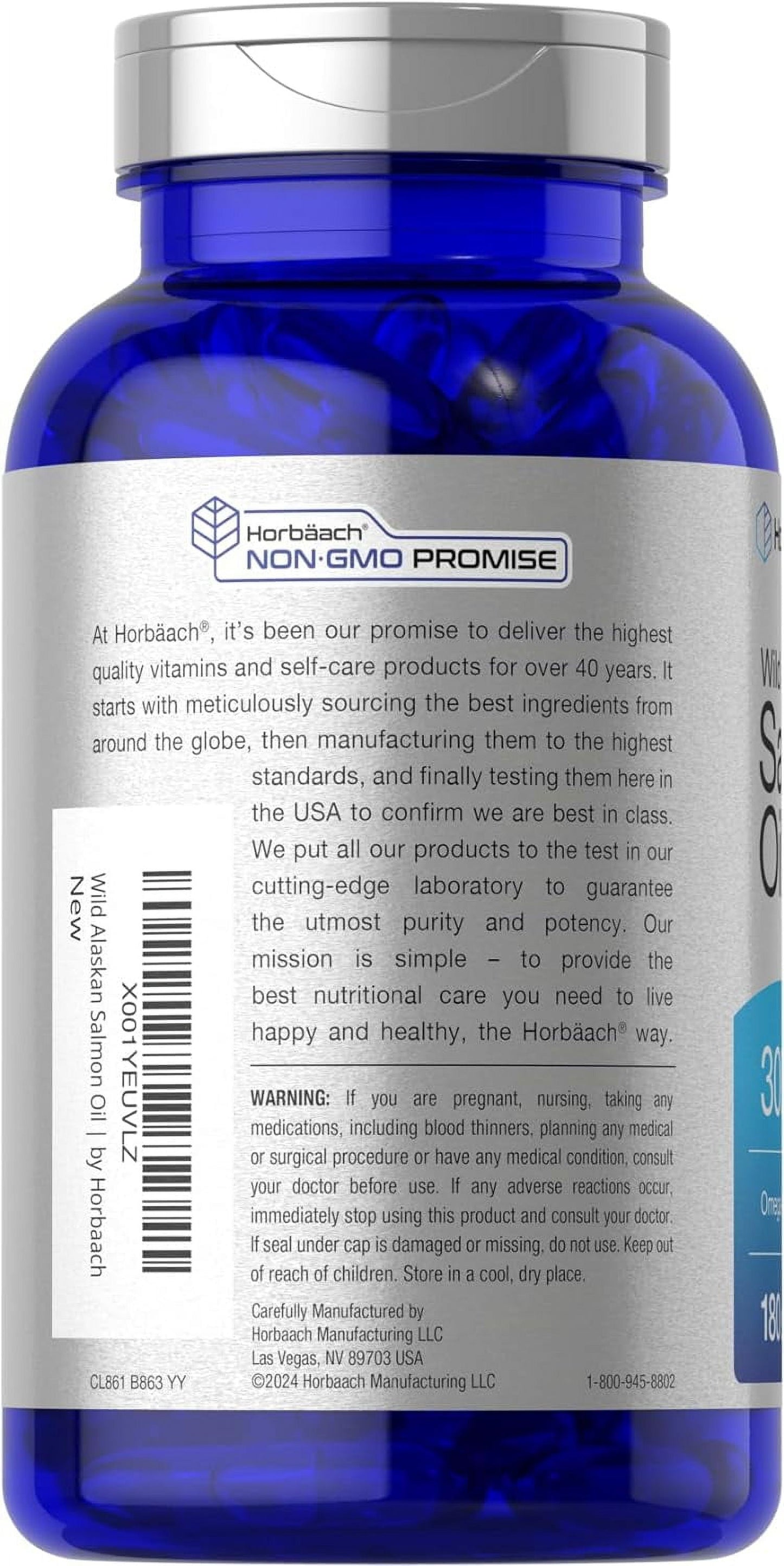 Salmon Oil | 3000Mg | 180 Softgels for Men and Women | Wild Alaskan Fish Oil | by