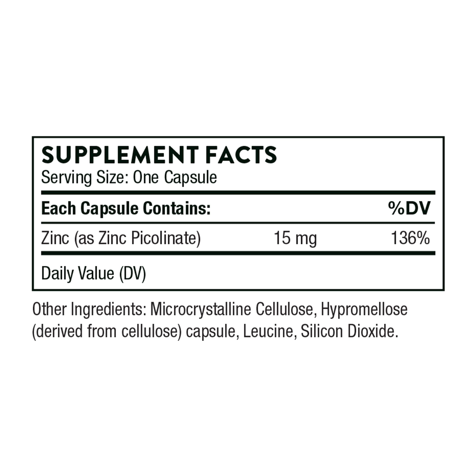 - Zinc Picolinate 15Mg - Highly Absorbable Zinc Supplement - Supports Wellness, Immune System, Eye, Skin, and Reproductive Health* - Gluten-Free, Soy-Free, Dairy-Free - 60 Capsules