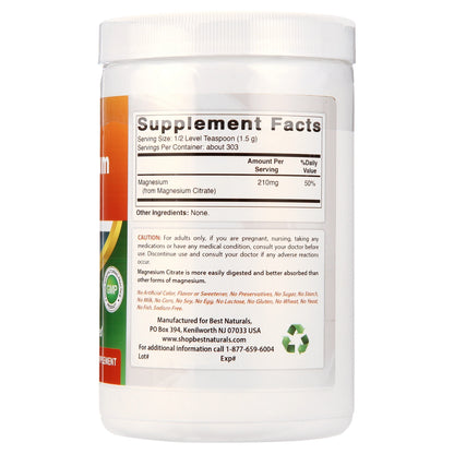 Magnesium Citrate 1 Lb (454G) Pure Powder