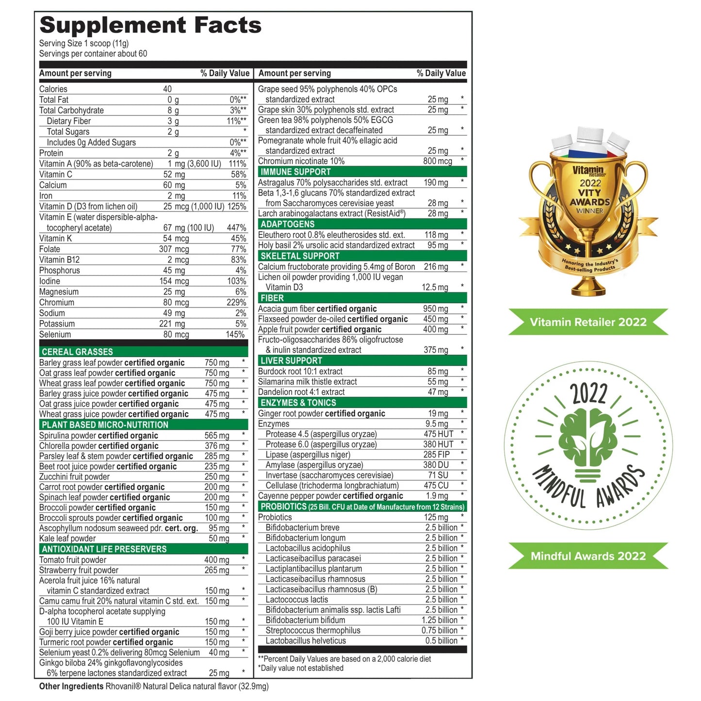 , Green Vibrance, Vegan Superfood Powder, 83 Servings
