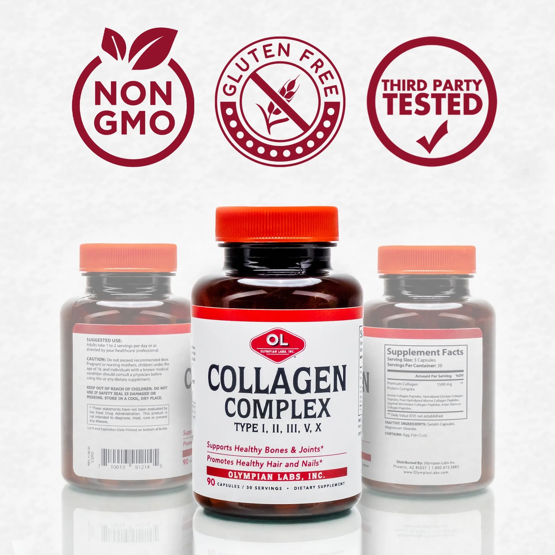 Collagen Complex Type I, Ii, Iii, V, X 90 Caps