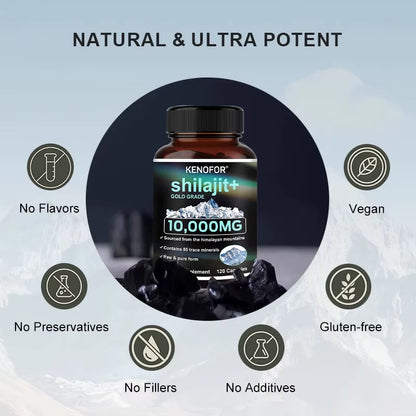 Himalaya Original Pure Shilajit Capsules, Naturally Enriched with Fulvic Acid and over 85 Trace Minerals, Gluten Free Supplement