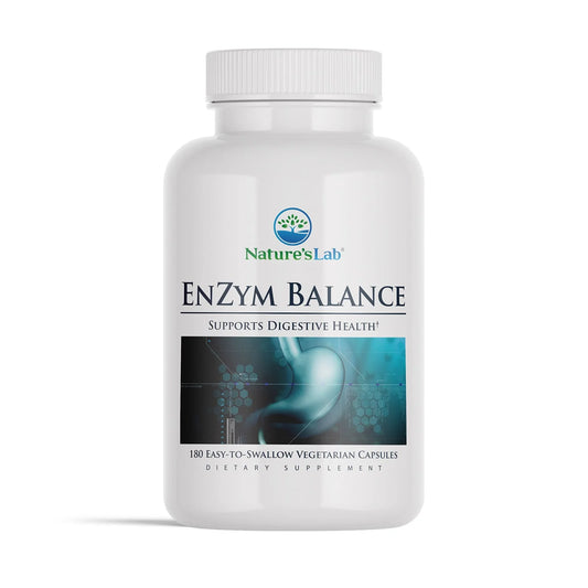 Enzym Balance - 180 Capsules (6 Month Supply) - 16 Digestive Enzymes with Aloe, Turmeric, Ginger, Oregano - Ease Gas, Bloating & Constipation*