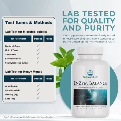 Enzym Balance - 180 Capsules (6 Month Supply) - 16 Digestive Enzymes with Aloe, Turmeric, Ginger, Oregano - Ease Gas, Bloating & Constipation*