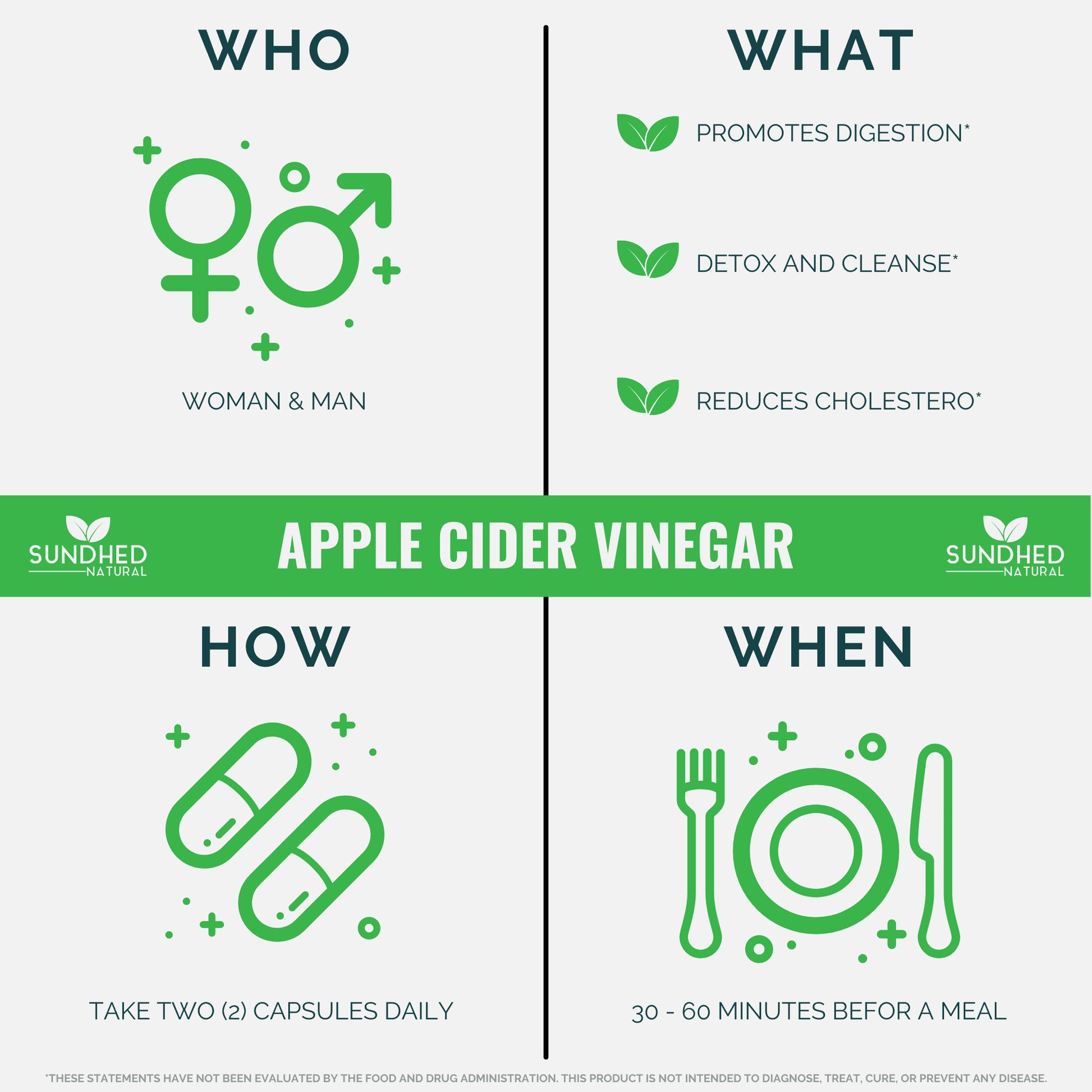 Pure Apple Cider Vinegar - 1250Mg Natural Detox Cleanse, Appetite Suppressant & Bloating Relief, Supports Blood Sugar & Immune System, Assists Weight Loss and Digestion, Fat Burner