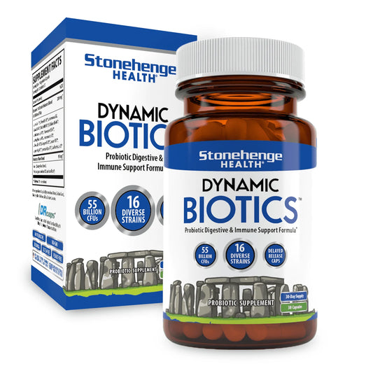 Dynamic Biotics Probiotics 55 Billion CFU, 16 Strains, Prebiotic, Synbiotic, Lactobacillus Acidophilus, Delayed Release, Shelf Stable, Supplement Capsule (1 Pack)